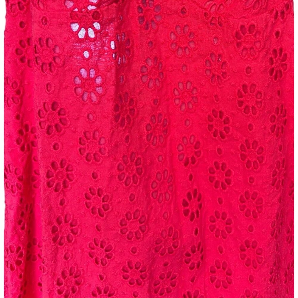 Free People Trevi Eyelet Mini Dress Red Size Medium - Picture 6 of 16